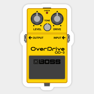 Boss OD-3 OverDrive Guitar Effect Pedal Sticker